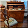 F50. Victorian roll top writing desk. 